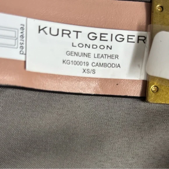 Kurt Geiger Leather Reversible Belt with Eagle Jewel Buckle - Picture 5 of 7